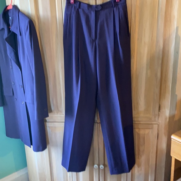 Eggplant purple pants suit wool crepe fully lined - Picture 10 of 12